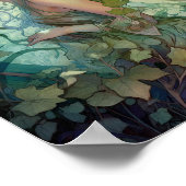 Green Woodland Fairy Fantasy Art Poster (Hoek)