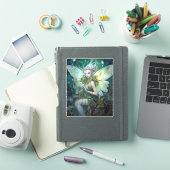 Green Woodland Fairy Fantasy Art Sticker (iPad Cover)