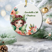 Green Woodland Fairy met Bloemen Ornament