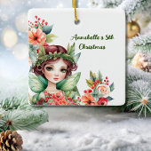 Green Woodland Fairy met Bloemen Ornament
