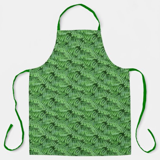 Green Woodland Ferns Natuur Pattern Schort (Voorkant)