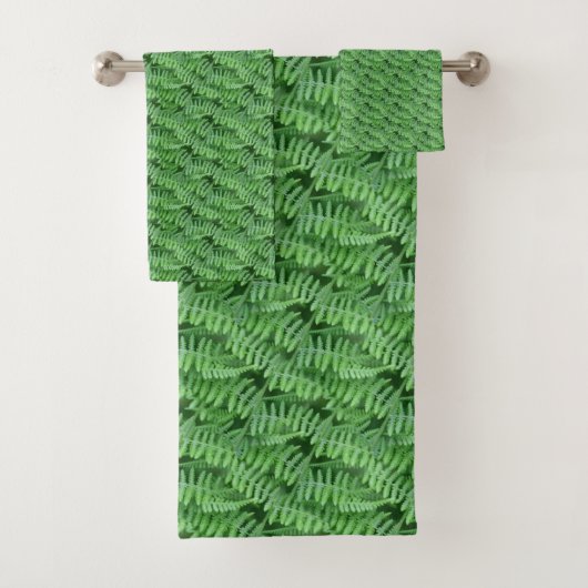 Green Woodland Ferns Pattern Natuur Bad Handdoek (Insitu)