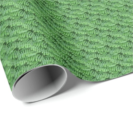 Green Woodland Ferns Pattern Natuur Cadeaupapier (Rol Hoek)