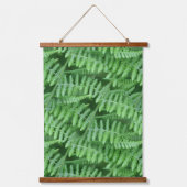 Green Woodland Ferns Pattern Natuur Hangend Wandkleed (Voorkant)