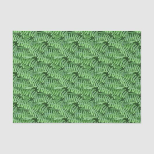 Green Woodland Ferns Pattern Natuur Tissuepapier (Voorkant)