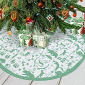 Green Woodland Fox Herten Beer Vrolijk kerstfeest Fleece Kerstboom Rok
