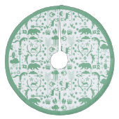 Green Woodland Fox Herten Beer Vrolijk kerstfeest Fleece Kerstboom Rok (Voorkant)