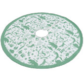 Green Woodland Fox Herten Beer Vrolijk kerstfeest Fleece Kerstboom Rok (Gekanteld)