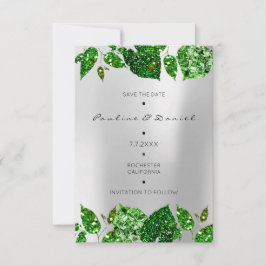 Green Woodland Green Monstera Save The Date Gra