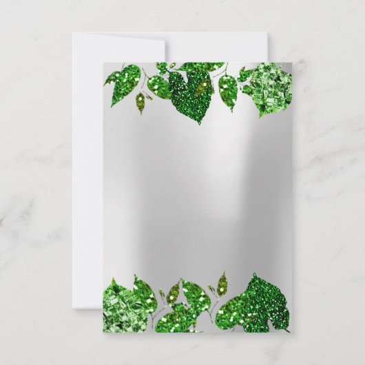 Green Woodland Green Monstera Save The Date Gra (Achterkant)