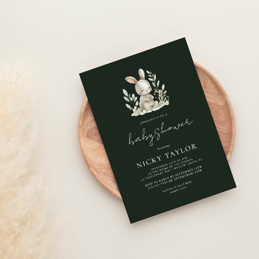 Green Woodland Leuk Dier Baby shower Kaart