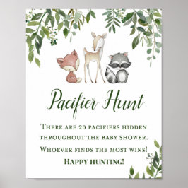 Green Woodland Table Game Sign - Pacifier Hun 8x10 Poster