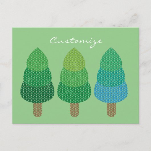 Green Woodland Trees Thunder_Cove Briefkaart (Voorkant)