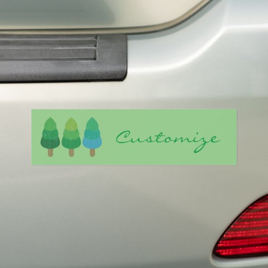 Green Woodland Trees Thunder_Cove Bumpersticker (Op auto)
