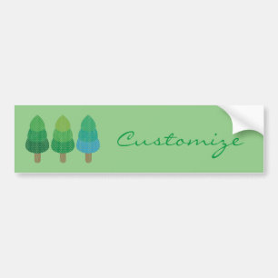 Green Woodland Trees Thunder_Cove Bumpersticker