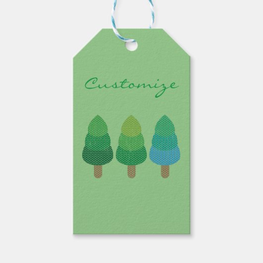 Green Woodland Trees Thunder_Cove Cadeaulabel (Voorkant)