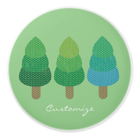 Green Woodland Trees Thunder_Cove Keramische Knop (Voorkant)