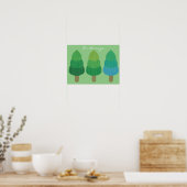Green Woodland Trees Thunder_Cove Poster (Keuken)