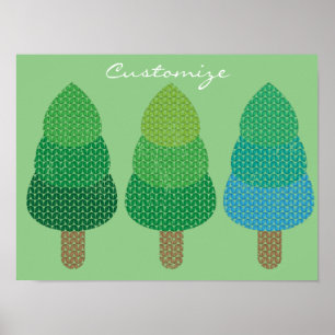 Green Woodland Trees Thunder_Cove Poster