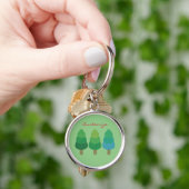 Green Woodland Trees Thunder_Cove Sleutelhanger (Hand)