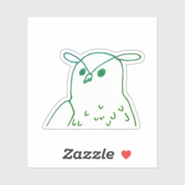 Green Woodland Vogel Artistieke Uil Sticker
