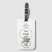 Green Woodpecker in Flight Monogram Bagagelabel (Voorkant (verticaal))