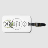 Green Woodpecker in Flight Monogram Bagagelabel (Voorkant (horizontaal))