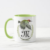 Green Woodpecker in Flight Monogram Mok (Links)