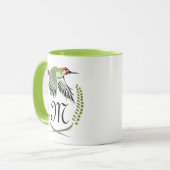Green Woodpecker in Flight Monogram Mok (Voorkant links)