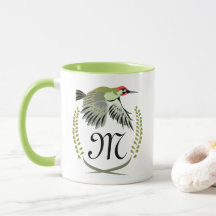 Green Woodpecker in Flight Monogram
