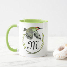 Green Woodpecker in Flight Monogram Mok