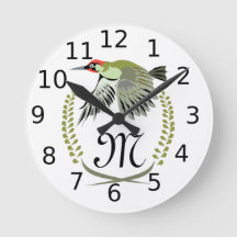 Green Woodpecker in Flight Monogram