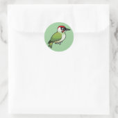 Green Woodpecker Ronde Sticker (Tas)