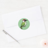 Green Woodpecker Ronde Sticker (Envelop)