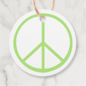 Green World Peace Sign Groovy Love Symbol Bedankjes Labels (Voorkant)
