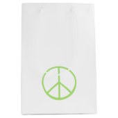 Green World Peace Sign Groovy Love Symbol Medium Cadeauzakje (Voorkant)