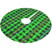 Green Woven Stripe Pattern kerstfeestcadeaus Kerstboom Rok (Gekanteld)