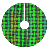 Green Woven Stripe Pattern kerstfeestcadeaus Kerstboom Rok (Voorkant)