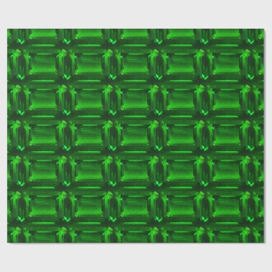 Green Wrapping Paper Emerald shape Gemstone Cadeaupapier (Vlak)