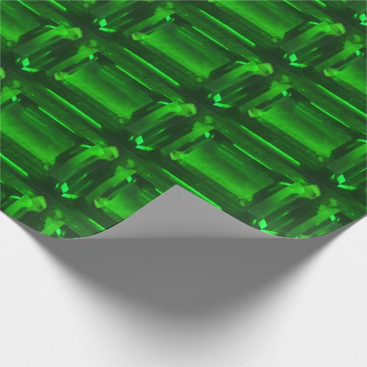 Green Wrapping Paper Emerald shape Gemstone Cadeaupapier (Hoek)