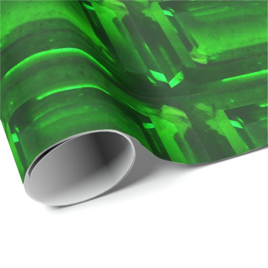 Green Wrapping Paper Emerald shape Gemstone Cadeaupapier (Rol Hoek)