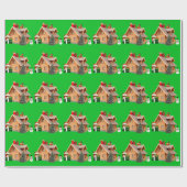 Green Wrapping Paper voor de kerstcabine Cadeaupapier (Vlak)