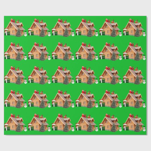 Green Wrapping Paper voor de kerstcabine Cadeaupapier (Vlak)