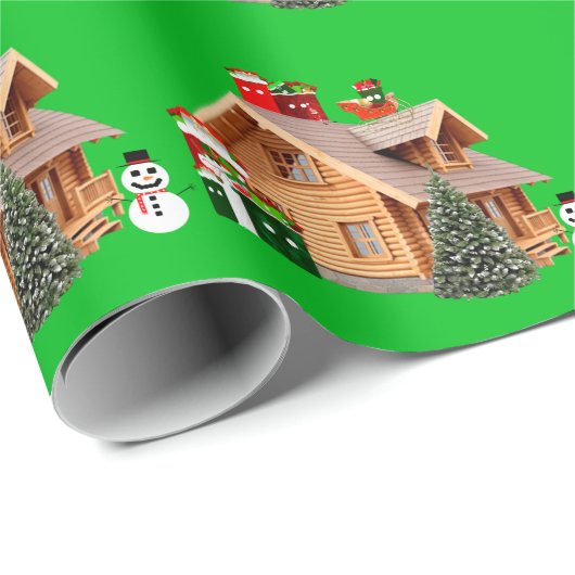 Green Wrapping Paper voor de kerstcabine Cadeaupapier (Rol Hoek)