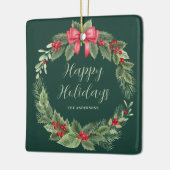 Green Wreath Christmas Personalized Ornament (Links)