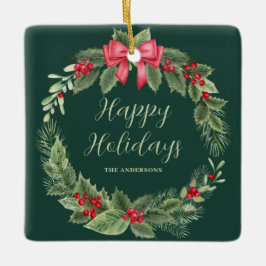 Green Wreath Christmas Personalized Ornament