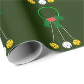 Green Wreath en Jingle Bells Green Wrapping Paper Cadeaupapier (Rol Hoek)