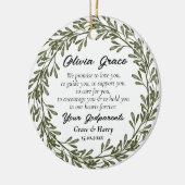 Green Wreath Godfather Belofte aan Godchild Keramisch Ornament (Links)