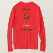 Green Wreath Jingle Bells Shirt met lange mouwen (Design achterkant)