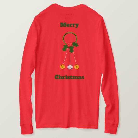 Green Wreath Jingle Bells Shirt met lange mouwen (Design achterkant)